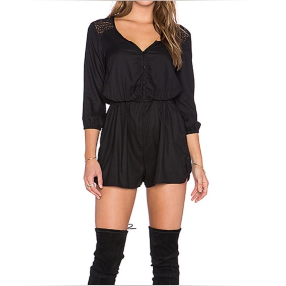 V Neck Romper Band of Gypsies|black| size M